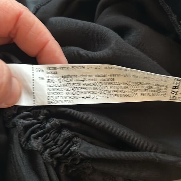 ZARA NWT X-Small Black Satin Ruched Bodycon Mini Skirt Drawstring Sexy Night Out - Picture 8 of 8